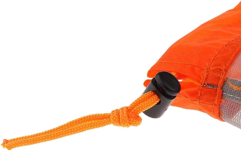 Pack of 2pcs Ultralight Stuff Sacks Set Mesh Drawstring Storage Bags Set for Travelling Camping Hiking, M Orange, M Orange - Image 3