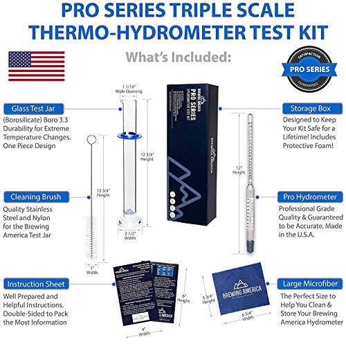 ThermoHydrometer ABV Tester Triple Scale for Beer/Wine Pro Series