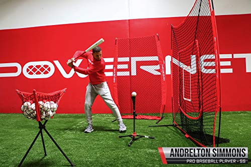 image for PowerNet [All in ONE Coach Bundle (Red) 7x7 DLX Practice Net + I-Scree