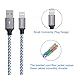 ANTAOLE iPhone Charger, 3PACK 6Feet Nylon Braided Charging Cable Cord Lightning to USB Cable Charger for iPhone X / 8 / 7 / 6 / 6s / plus / 5c / 5s / SE, iPod, iPad, IOS11 and More (Silver White)