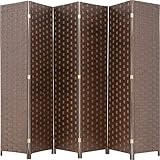 Room Divider Wood Screen 6 Panel Folding Portable