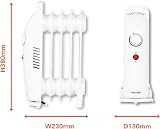 Warmlite 5 Fin Oil Filled Radiator 650W Adjustable Thermostat WL43002YW view 6