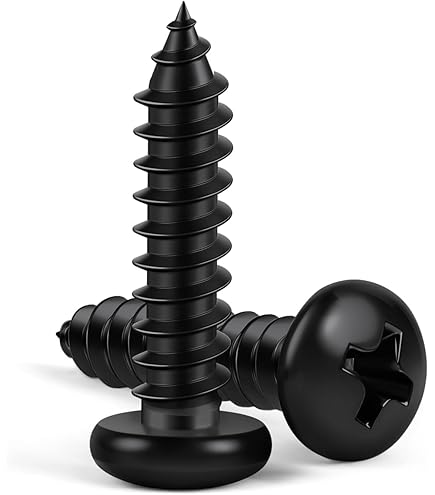 Steel Sheet Metal Screw, Black Oxide Finish, Pan Head, Phillips