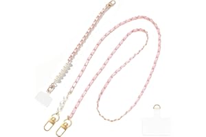 Homvog Phone Lanyard Universal Phone Strap Cell Phone Lanyard Crossbody Neck Strap Phone Charms with 2× Tether Tab, 1× Wrist Strap, Cross Body Phone Chain for Most Phones Bag Purse