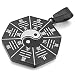 Men's Stainless Steel Pendant Necklace Black White Yin Yang Polished -with 23 inch Chain