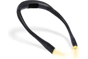 Bsdgeclogy Book Light, 3-Color & 9-Brightness Reading Light, Bendable Neck Light, 80-hr Lasting Rechargeable Lamp, Perfect Book Light for Reading in Bed, Knitting, Camping (Black, Classic)