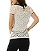 Allegra K Women's Contrast Peter Pan Collar See Through Lace Top White L
