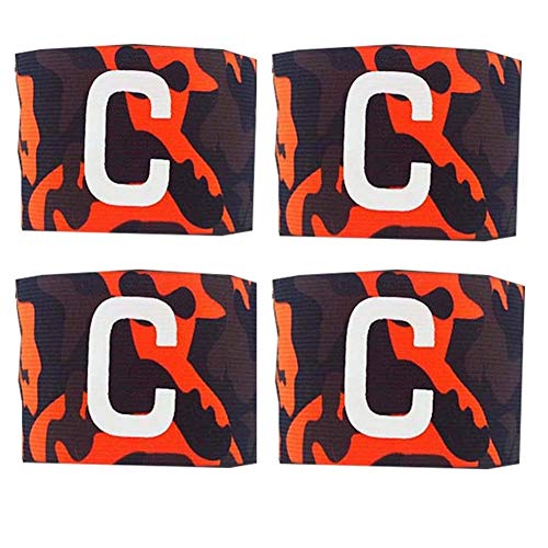 flipped Captain Armband 4 Pack Soccer Captain Armband Adult Youth Kids Men Women Camouflage Armband (Orange, 14.52.7 in)