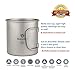 finessCity Camp Mug with/Without Lid, Strong & Lightweight Camping Mug with Measurement Marks, Folding Titanium Cup for Backpacking/Hiking/Camping in Cloth Case (600ml, Mug Without Lid)