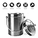 Innovative Home Stainless Steel Compost Bin Can with Double Filtered Lid, 1.3 Gallon