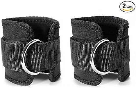 Premium Ankle Strap By Watson Lee (2 Pk) ,Ankle Strap Kit for Cable Machine Attachments for Leg and Ab Exercise , Durable Fitness Equipment Accessories For adults , Home and Gym, Black