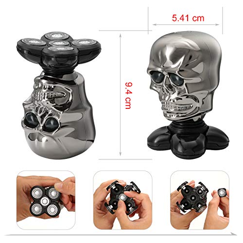 Electric Men\'s Shaver Razor IPX6 Waterproof, Cosyonall 5D Floating Beard Shaver Trimmer Grooming, Cordless Rotary Trimmers for Bald Head, USB Quick Rechargeable