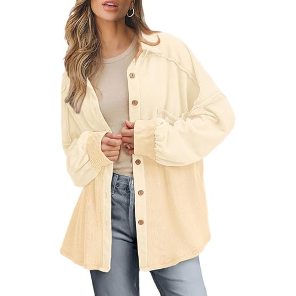 White Jacket Waffle Knit Sweater Women's Inspired Shacket