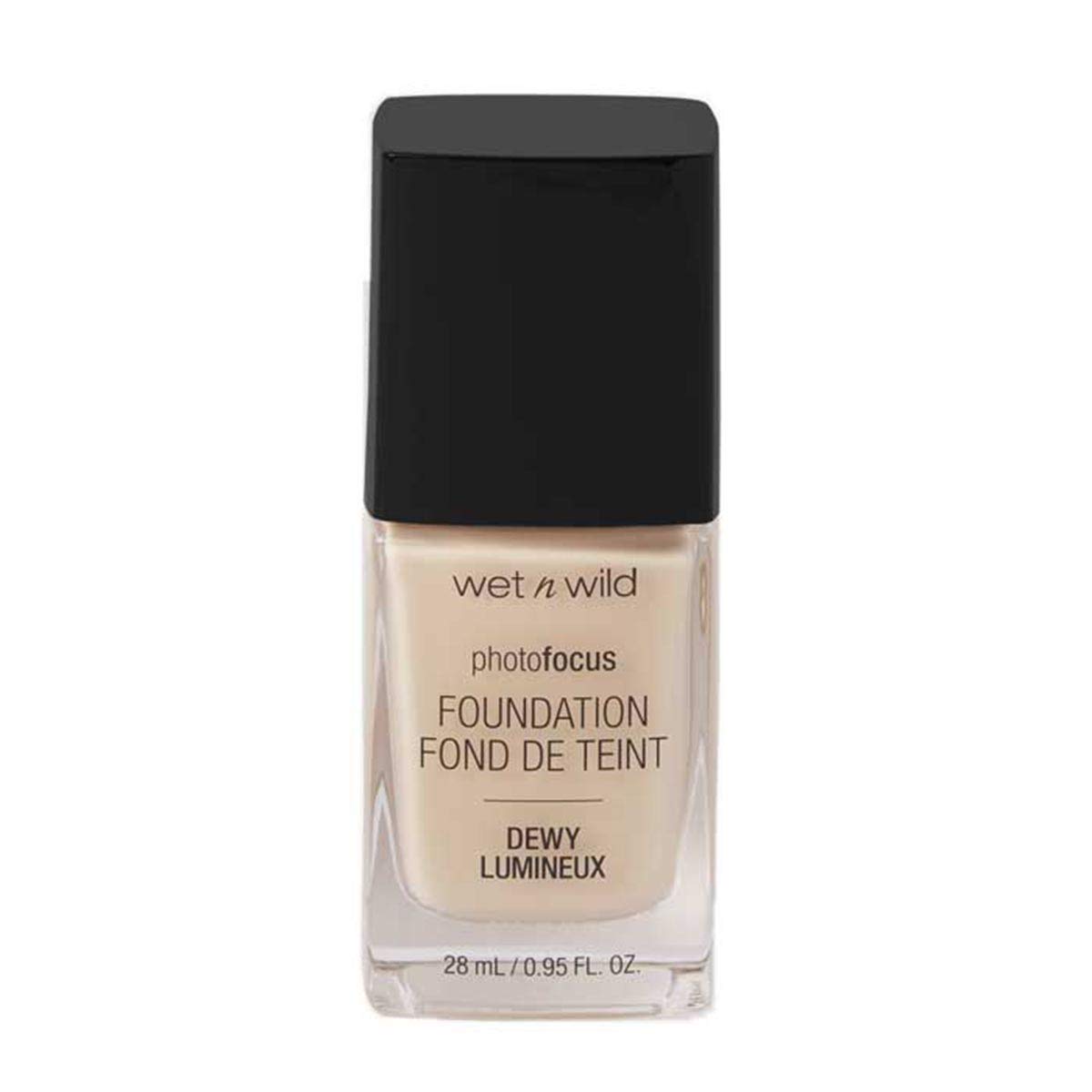 Wet n Wild Photo Focus Dewy Foundation, Hydrating Liquid Foundation for Normal to Dry Skin, Flash-Proof No White Cast, Buildable Radiant Finish, Soft Ivory