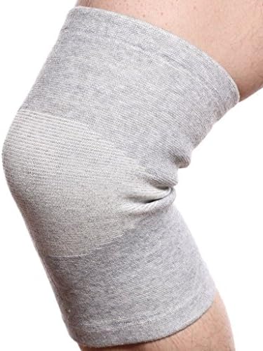 Bamboo Fabric Knee Sleeves (One Pair) Knee Support For Joint Pain &amp; Arthritis Pain Relief – Effective Support for Running, Jogging,Walking,Workout,Hiking and Recovery (Gray, Large)