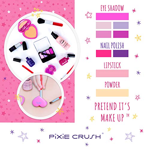 PixieCrush Pretend Play Makeup Kit. Designer Girls Love Set Heart Bag - Thumbnail 4