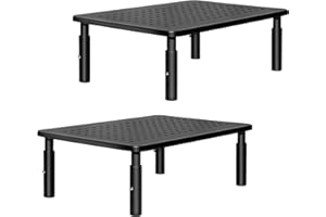 ERGOMAKER Monitor Stand 2 Packs - Height Adjustable Ergonomic Monitor Riser with Vented Metal Platform for Computer, Laptop, 