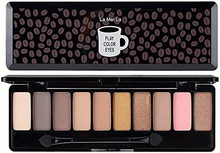 10 Colors Eyeshadow Pallete Matte & Shimmer Makeup Natural Neutral Smoky Cosmetic Eye (Coffee Pallete)