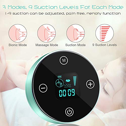 Electric Breast Pump, Rechargeable Portable Double Pumps Electric Nursing Breast Massage Breastfeeding Pump