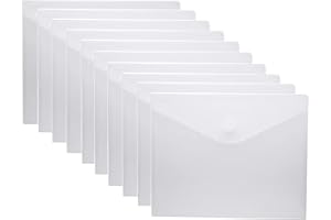 YESSART 8.5 x 11 Clear Letter Sized Plastic Envelopes Document File Storage Holder 10 Pack Hook Loop Closure (10 Pack)
