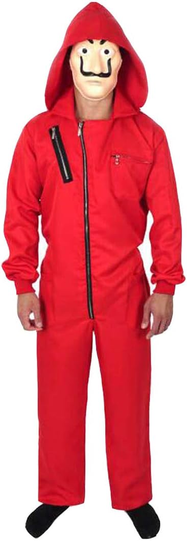 The Paper House La Casa De Papel Halloween Adult Dali Jumpsuit with Mask Cosplay Costume