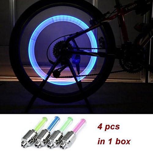 RightBearing 4pcs Flash Tyre Wheel Valve Lights for Bicycle/Bike/Car/Motorbicycle Cycling Spoke Lamp Bulb Safety Alarm t10