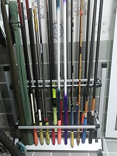 ZJMK Angelrutenhalter Angelrutenlager mit 24 Ruten, Garage/Fischerhütte/Lager/Wohnung Rutenhalter Organizer Display… – Bild 5