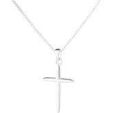 ELEGANT & PRECIOUS STRANDS Sterling Silver Cross Necklace For Women, Cross Pendant Easy to Wear – Classic Silver Cross Necklaces for Women Simple Trendy Every Day Jewelry