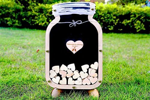 Mason Jar guest book, Wedding guest book alternative, Drop Box Mason Jar, Unique wedding Wedding Sign Frame, wooden Drop Box