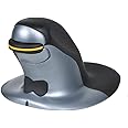 Posturite Penguin Ambidextrous Wired Ergonomic Mouse USB, Alleviates RSI, Easy-Glide, Vertical Design, PC Computer & Apple Mac Compatible (Black/Silver, Size: Large)