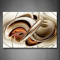 First Wall Art - Abstract Brown White Lines Wall Art Painting The Picture Print On Canvas Abstract Pictures For Home Decor Decoration Gift