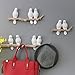 WINGOFFLY® Decorative Birds On Tree Branch Wall Mounted Coat Hanger for Coats/Hats/Keys/Towels(Three Birds)