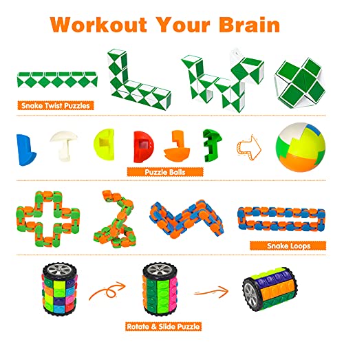 Fidget Toys, 32 Pcs Sensory Toys Set, Fidget Pack with Stress Ball Marble Mesh and More, Relieves Stress and Anxiety Fidget Toy for Children/ Adults/ ADHD/ Autism, Gifts for Birthday/ Classroom Reward