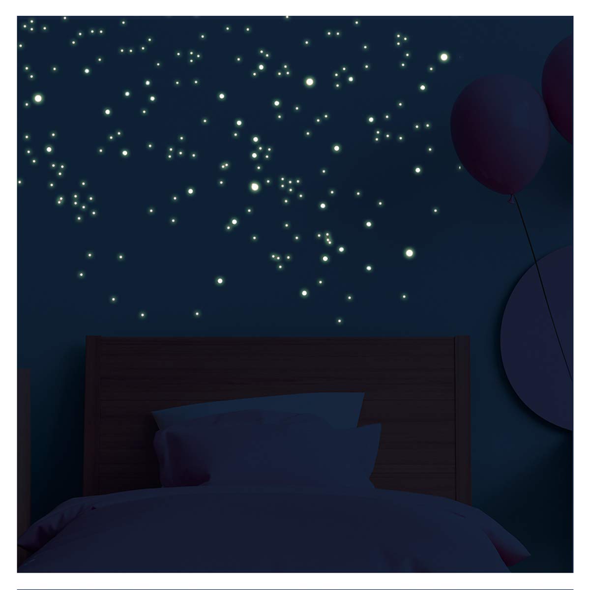 Ambiance Sticker J-XY250D Glow in The Dark Round Wall Sticker