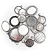 ALL in ONE 15pcs Mixed Cabochon Frame Setting Tray Pendant for DIY Jewelry Making (Silver)