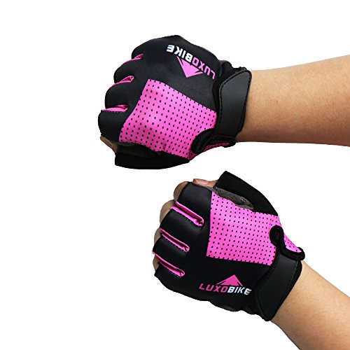LuxoBike-Cycling-Gloves-Bicycle-Gloves-Bicycling-Gloves-Mountain-Bike-Gloves--Anti-Slip-Shock-Absorbing-Padded-Breathable-Half-Finger-Short-Sports-Gloves-Accessories-for-MenWomen