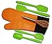 Spatulas Silicone Heat Resistant Cooking and Baking Utensils and Oven Mitt