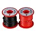 BNTECHGO 14 Gauge Silicone Wire Spool red and Black Each 25ft Flexible 14 AWG Stranded Tinned Copper Wire
