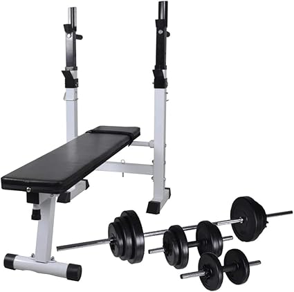 Binzhoueushopping Banc Inclinable Avec Rack Halteres Et Set D Halteres 30 5 Kg Banc Multifonction Musculation Amazon Fr Sports Et Loisirs