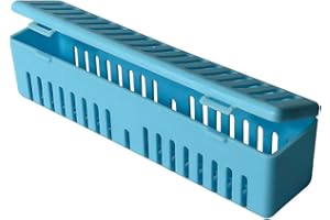 ELICTECH Plastic Dental Autoclave Container Sterilization Plastic Cassette Dental Box for Dental Instruments Dust-proof Cover (Blue)