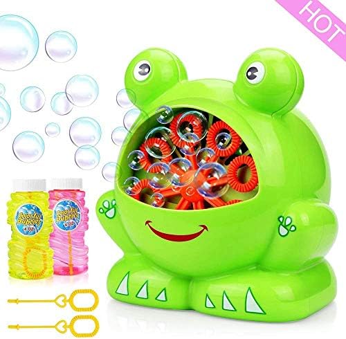 vanow Bubble Machine Kids, Automatic Bubble Machine Durable Bubble Makers 500 Bubbles per Minute Christmas, Parties, Wedding, Indoor Outdoor Games 2 Bubble Solution (2×120ml)