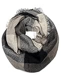 Scarfand Plaid Tartan Checker Block Infinity Scarf