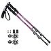 LotFancy Hiking Trekking Poles Ultralight Walking Sticks for Men Women, Tungsten Steel Spike Tip, Extra Rubber Tips Baskets Included (Pack of 2, Purple)