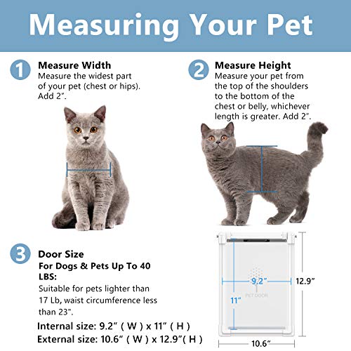 Upgraded 2 Ways Locking Dog Door for Exterior Doors,Medium Large Sliding Doggie Door,Metal Training Doggy Cat Door Indoor,Plastic Freedom Pet Door with Aluminum Lining,Consolidate Soft Flap,Anti-rust - Thumbnail 7
