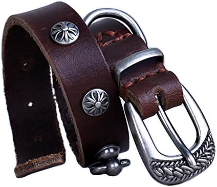 Saiger Retro Real Leather Dog Collar(Neck Circumf: 12"-15"; 4/5" Wide)