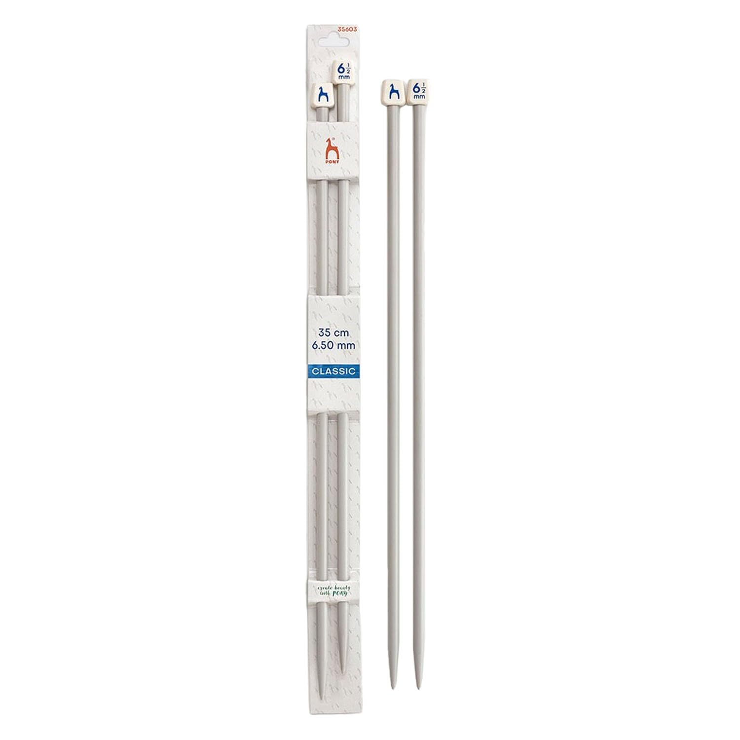Pony Classic Aluminium Knitting Needles 35cm 6.5mm - Single Piece