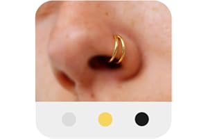 MODRSA Hoop Nose Ring Nose Hoop Double Hoop Nose Ring Silver Gold Nose Ring Hoop 316L Surgical Steel Nose Ring Cartilage Hoop