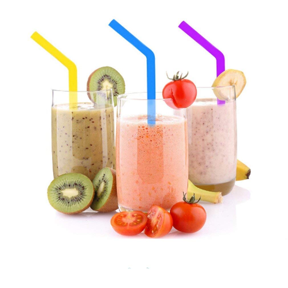 Silicone Straws Set of 8, Reusable Silicone Drinking Straws For 30oz 20oz Cups Yeti Ozark Trail Rtic Tumblers, 10.5\'\' Length, 10mm Diameter, BPA Free (6 Straws + 2 Brushes)