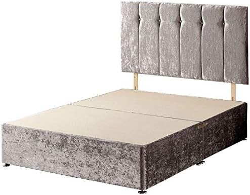 Somnior Beds Divan, velvet, Silver, Double
