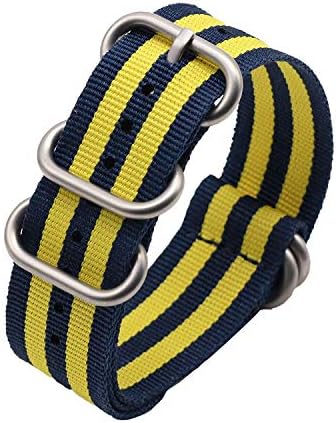 BGRFEB High-end NATO Style Nylon Watch Strap with Stainless Steel Buckle (Color : Silver, Size : 18)